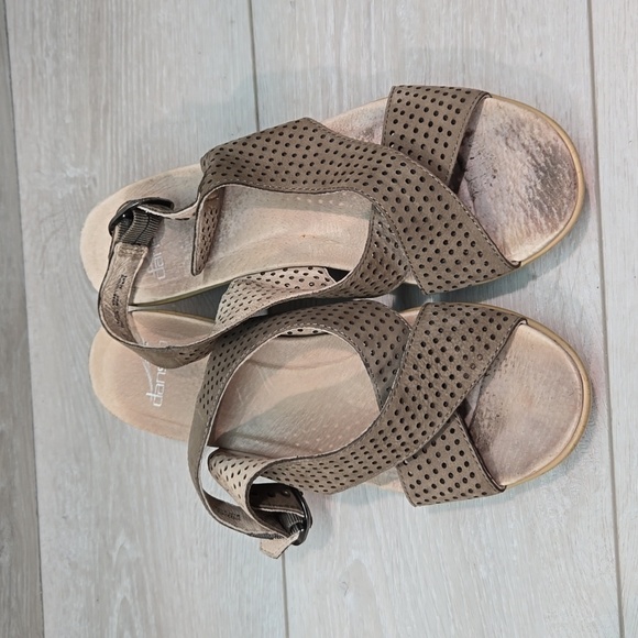 Dansko Women Jacinda Leather Wedge Heels Sandals shoes sz 39/8.5-9 - Picture 3 of 13